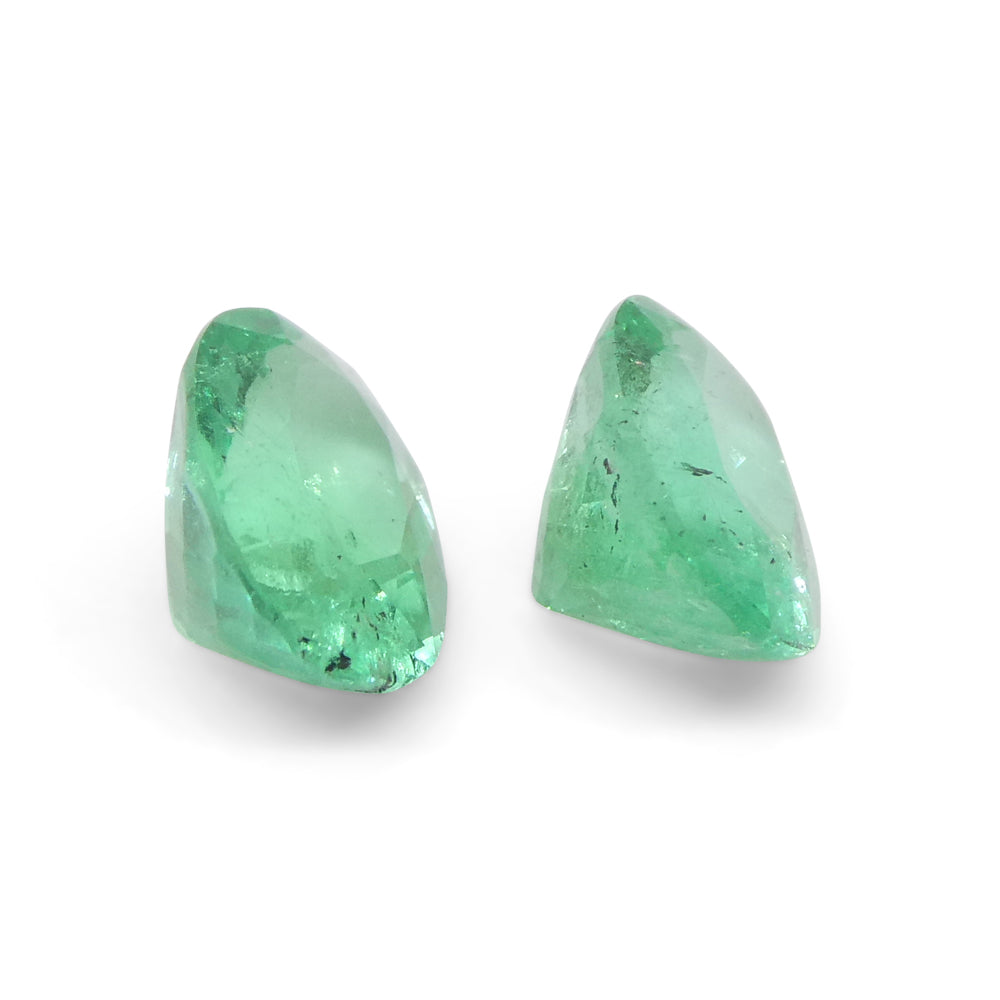 1.24ct Pair Oval Green Emerald from Colombia - Skyjems Wholesale Gemstones