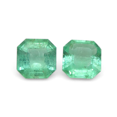 0.86ct Pair Square Green Emerald from Colombia - Skyjems Wholesale Gemstones