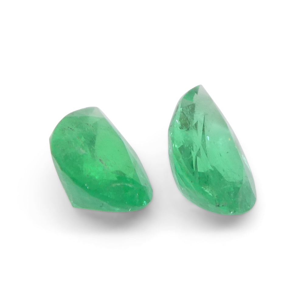 1.02ct Pair Pear Green Emerald from Colombia - Skyjems Wholesale Gemstones