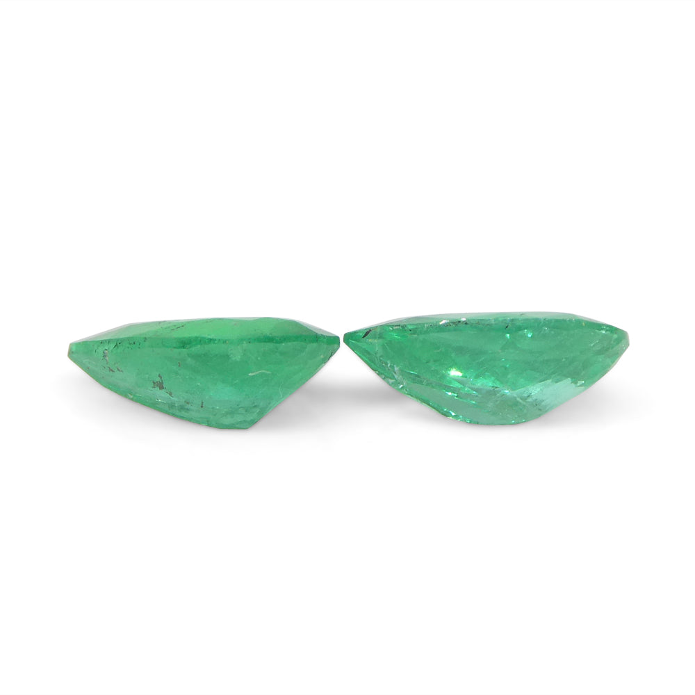 1.02ct Pair Pear Green Emerald from Colombia - Skyjems Wholesale Gemstones