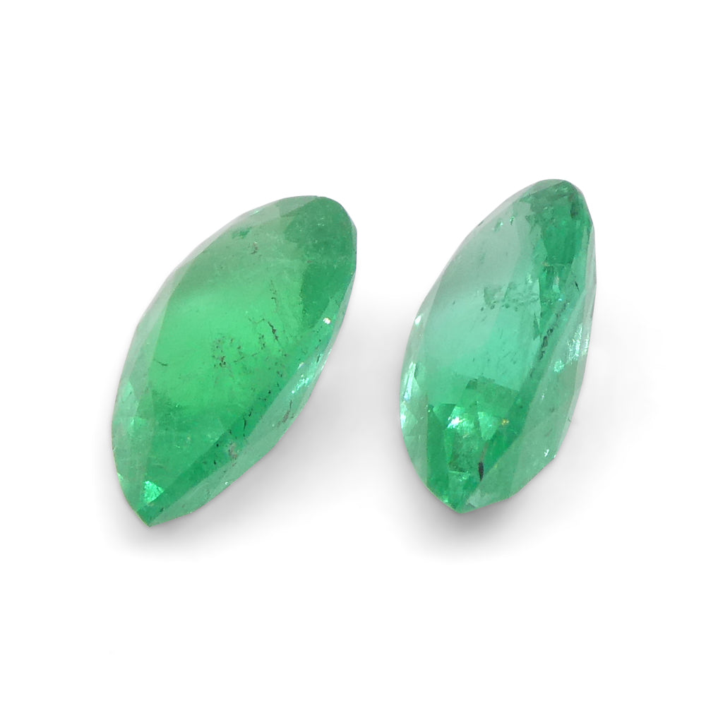 1.02ct Pair Pear Green Emerald from Colombia - Skyjems Wholesale Gemstones