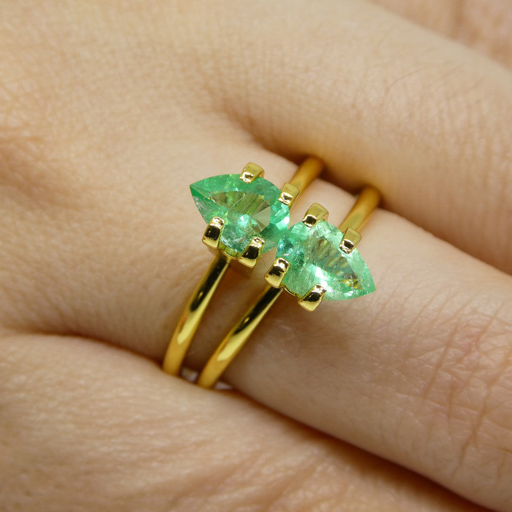 1.17ct Colombian Emerald Pair: Vivid Green Pear-Cut Gems from SkyJems Rare Gemstone Collection