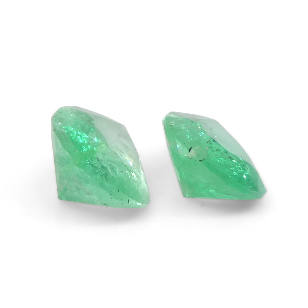 1.17ct Pair Pear Green Emerald from Colombia - Skyjems Wholesale Gemstones