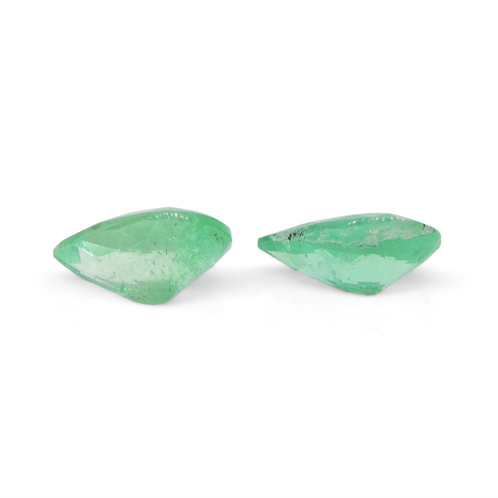 1.17ct Pair Pear Green Emerald from Colombia - Skyjems Wholesale Gemstones