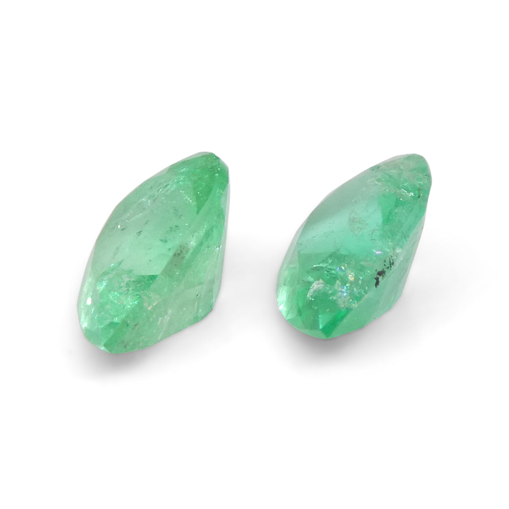 1.17ct Pair Pear Green Emerald from Colombia - Skyjems Wholesale Gemstones