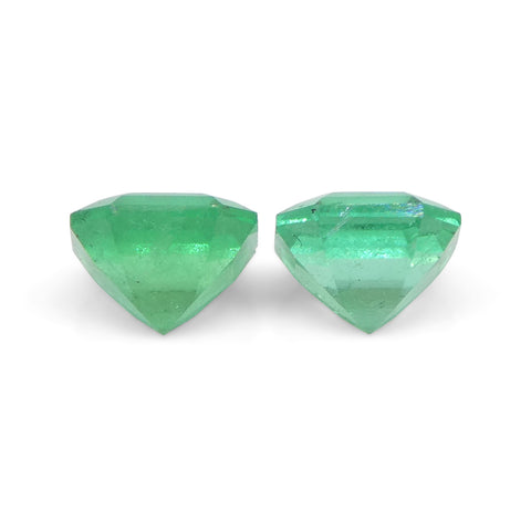 0.85ct Pair Square Green Emerald from Colombia