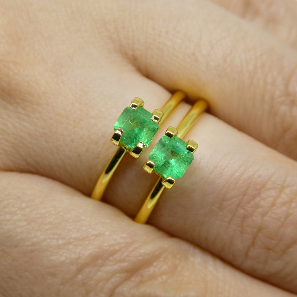 1.02ct Colombian Green Emerald Pair, Square Step Cut Gemstone by SkyJems - Premium Green Beryl from South America