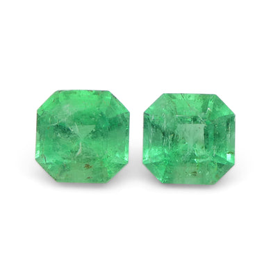 1.02ct Pair Square Green Emerald from Colombia - Skyjems Wholesale Gemstones