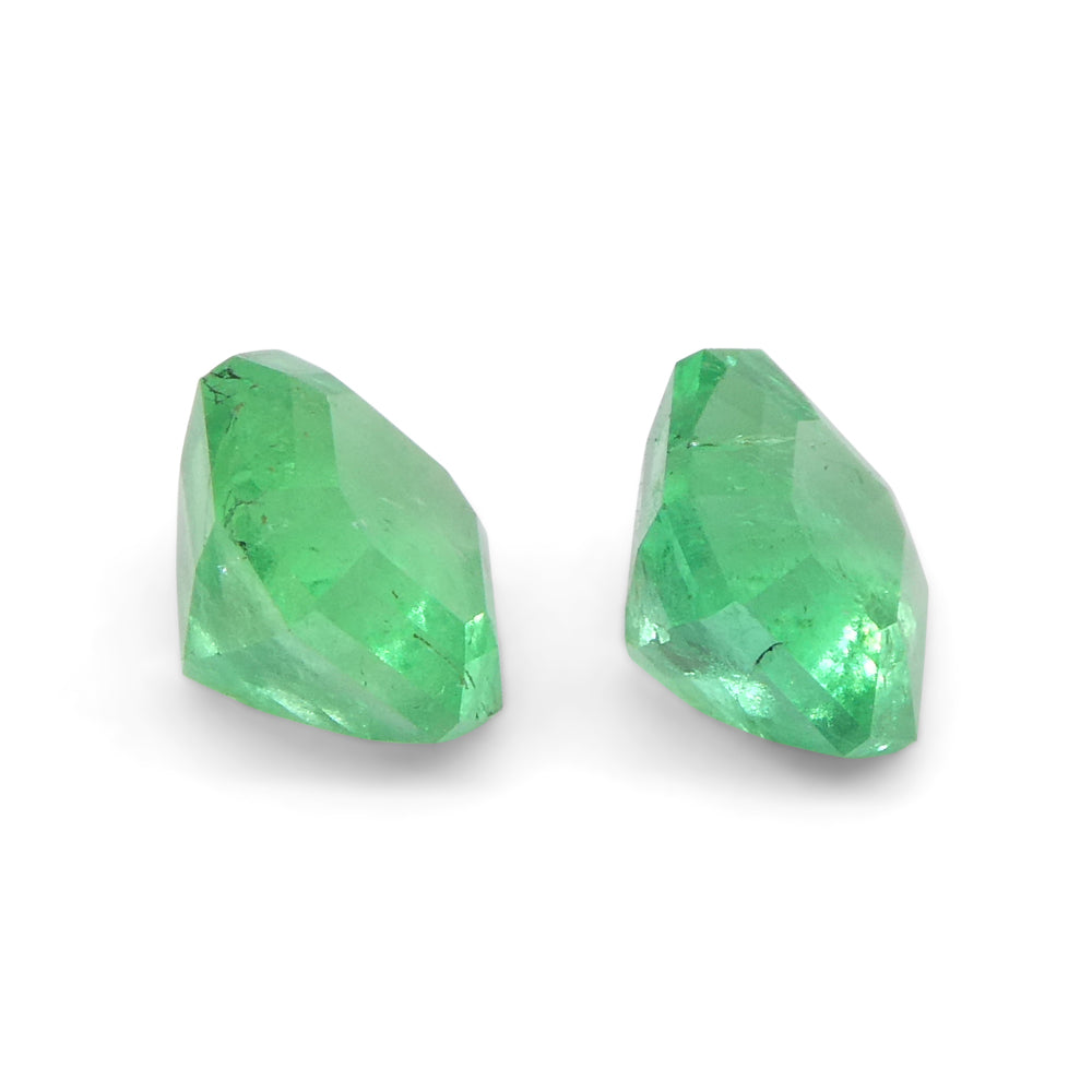1.02ct Colombian Green Emerald Pair, Square Step Cut Gemstone by SkyJems Fine Gems Canada