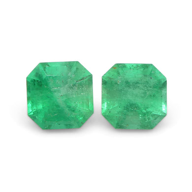 0.69ct Pair Square Green Emerald from Colombia - Skyjems Wholesale Gemstones