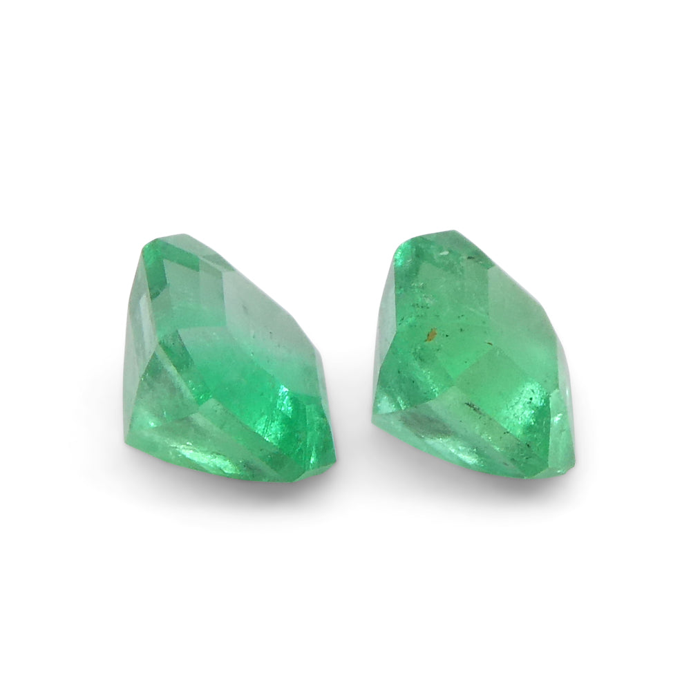 0.69ct Colombian Green Emerald Pair, Square Step Cut Gemstone by SkyJems - Premium Green Beryl Jewel