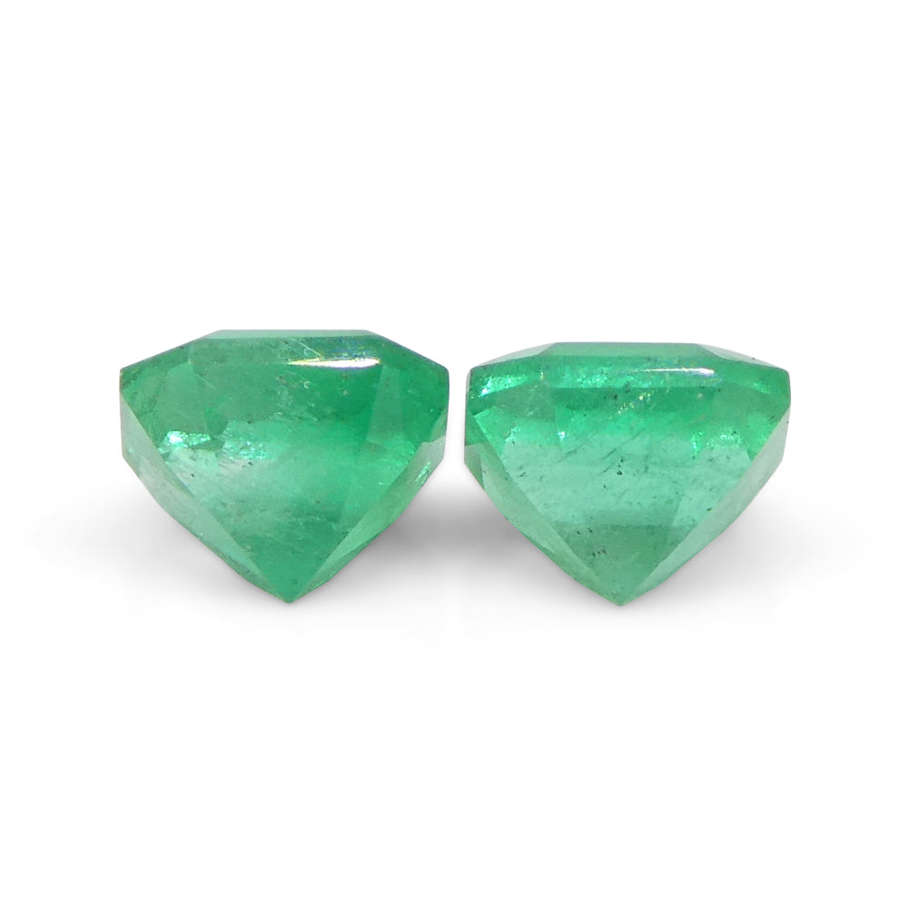 0.69ct Colombian Green Emerald Pair, Square Step Cut Gemstone by SkyJems - Premium Green Beryl Jewel