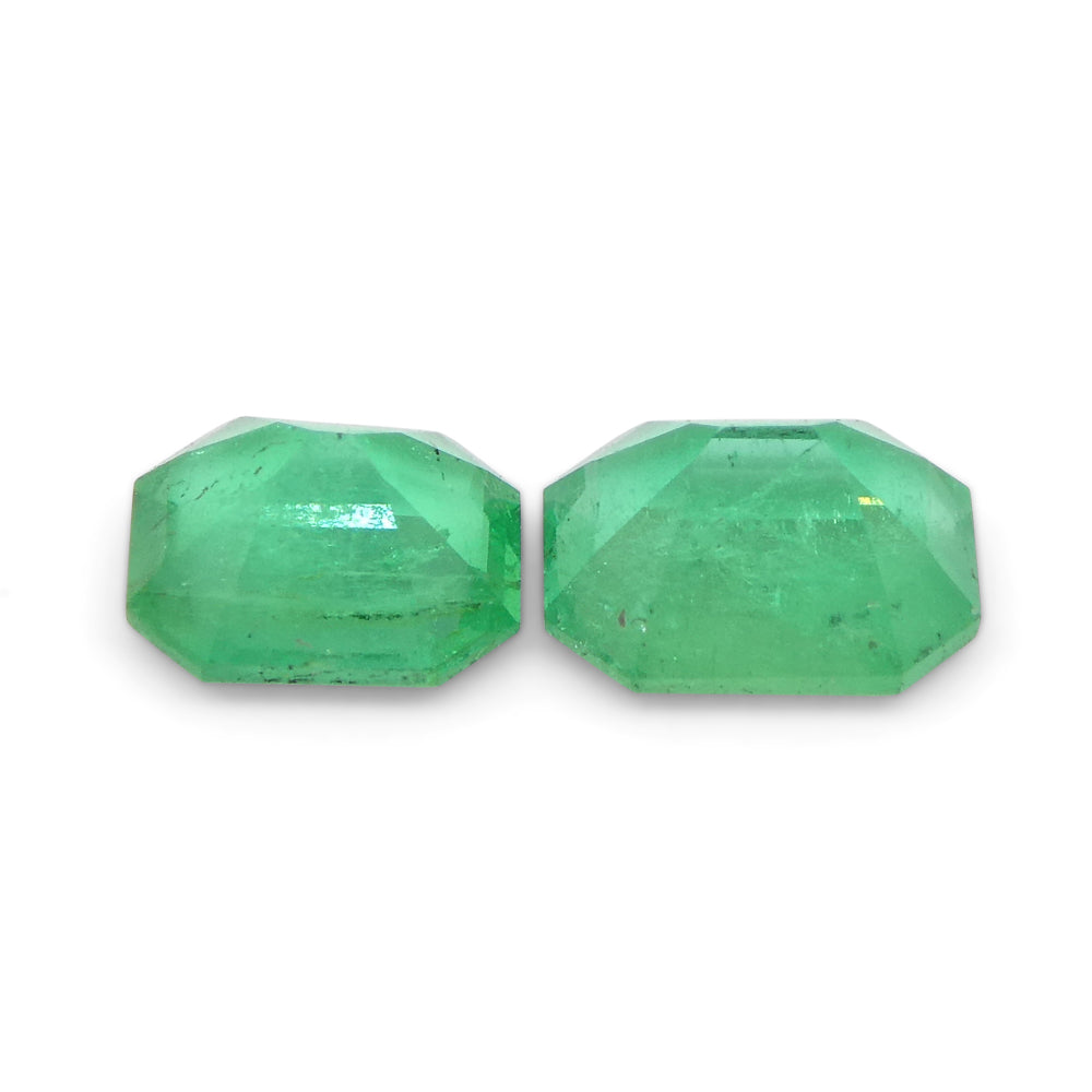 0.79ct Pair Emerald Cut Green Emerald from Colombia - Skyjems Wholesale Gemstones