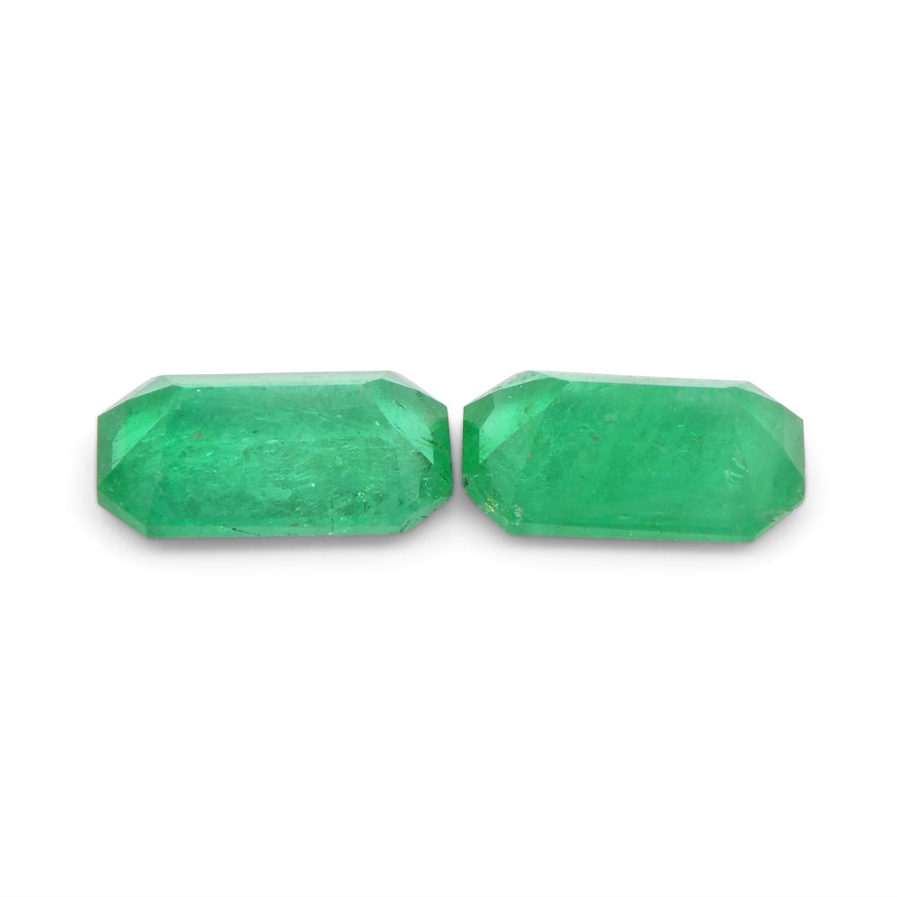 1.29ct Pair Emerald Cut Green Emerald from Colombia - Skyjems Wholesale Gemstones