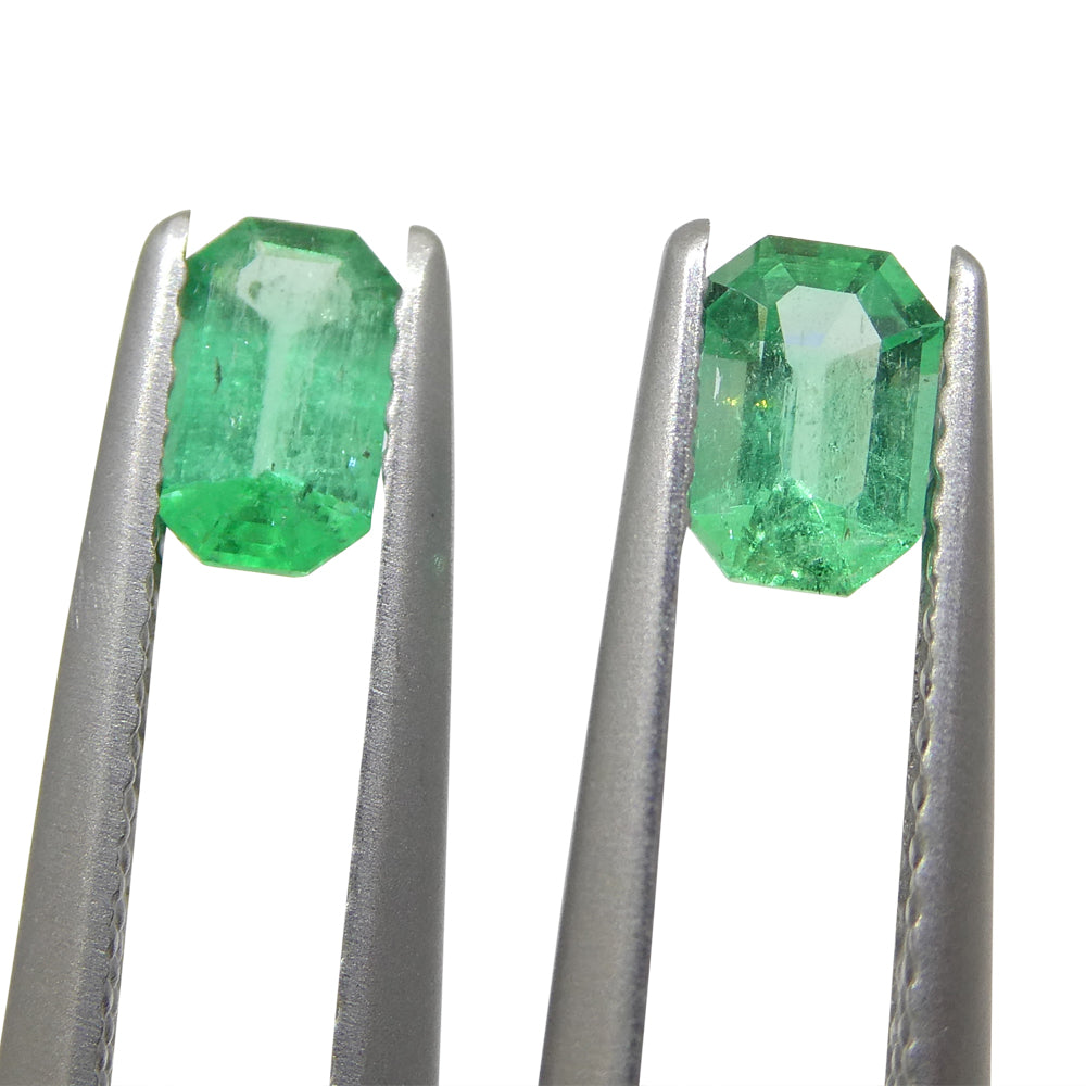 Emerald 0.73 cts 5.91 x 3.53 x 2.41 mm/5.50 x 3.82 x 2.78 Emerald Cut Green  $1030