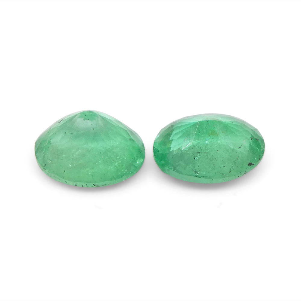 1.17ct Colombian Green Emerald Pair, Oval Cut Gemstones from SkyJems Rare Gem Collection