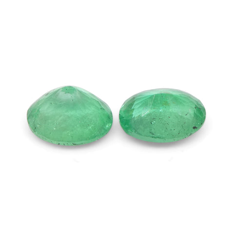 1.17ct Pair Oval Green Emerald from Colombia