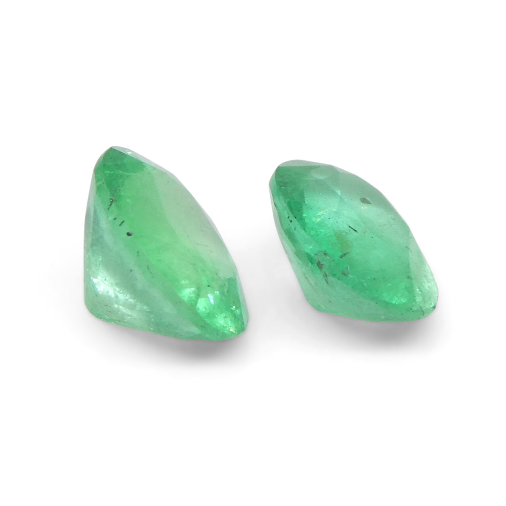 1.17ct Colombian Green Emerald Pair, Oval Cut Gemstones from SkyJems Premium Gem Collection