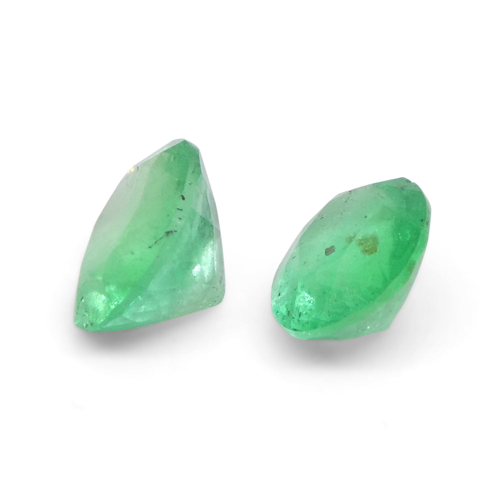 1.17ct Colombian Green Emerald Oval Pair - Premium Gemstone from SkyJems Rare Gem Collection