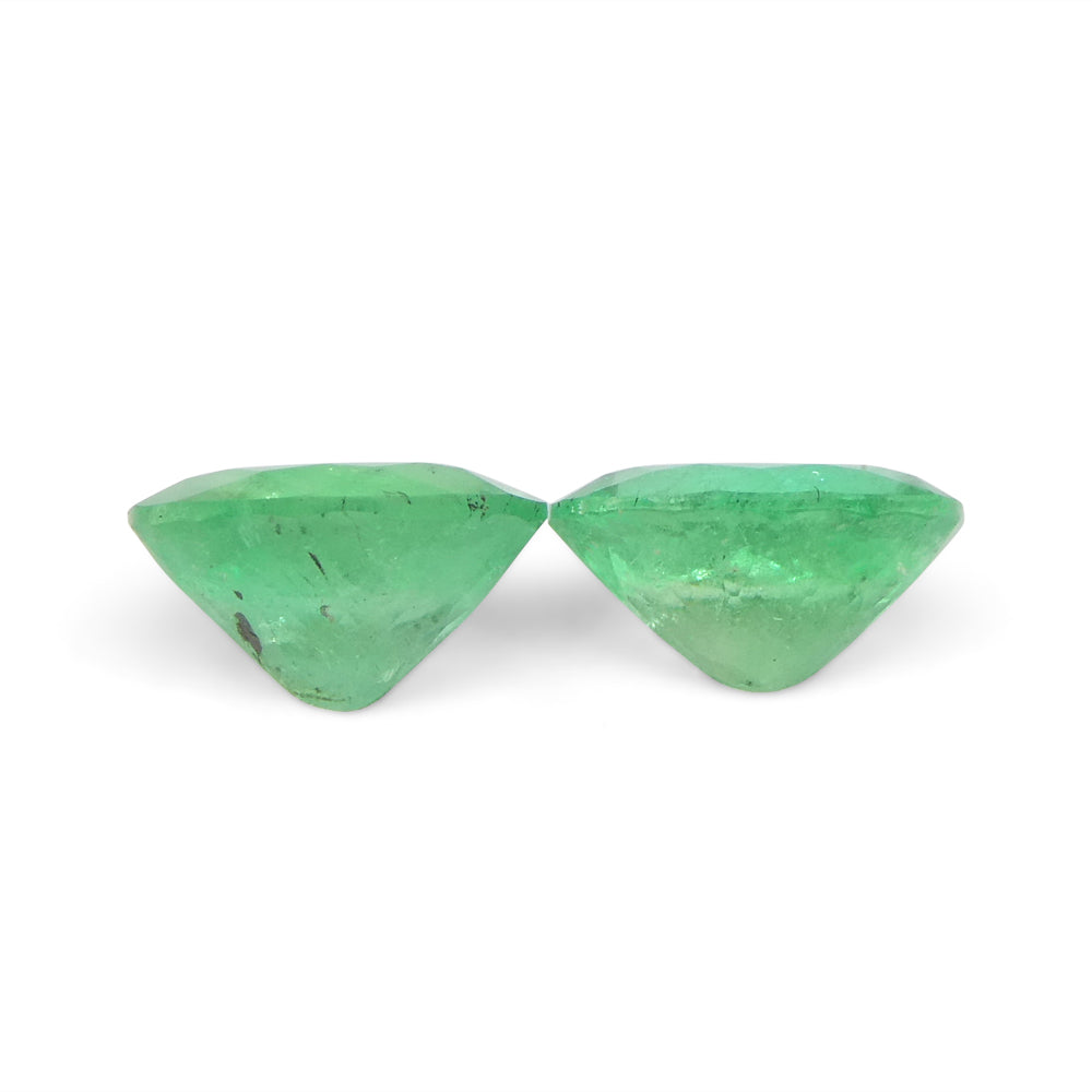1.31ct Colombian Green Emerald Pair, Oval Cut Gemstones from SkyJems Premium Gem Collection