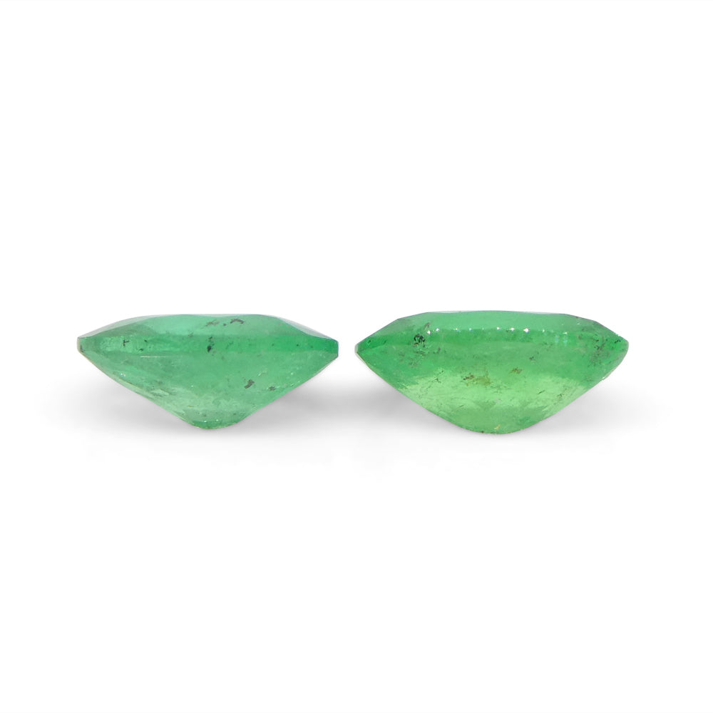 0.88ct Colombian Green Emerald Pair, Oval Cut Gemstones from SkyJems Rare Gem Collection