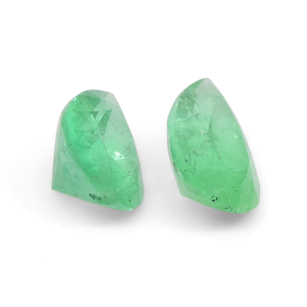 1.31ct Pair Pear Green Emerald from Colombia - Skyjems Wholesale Gemstones