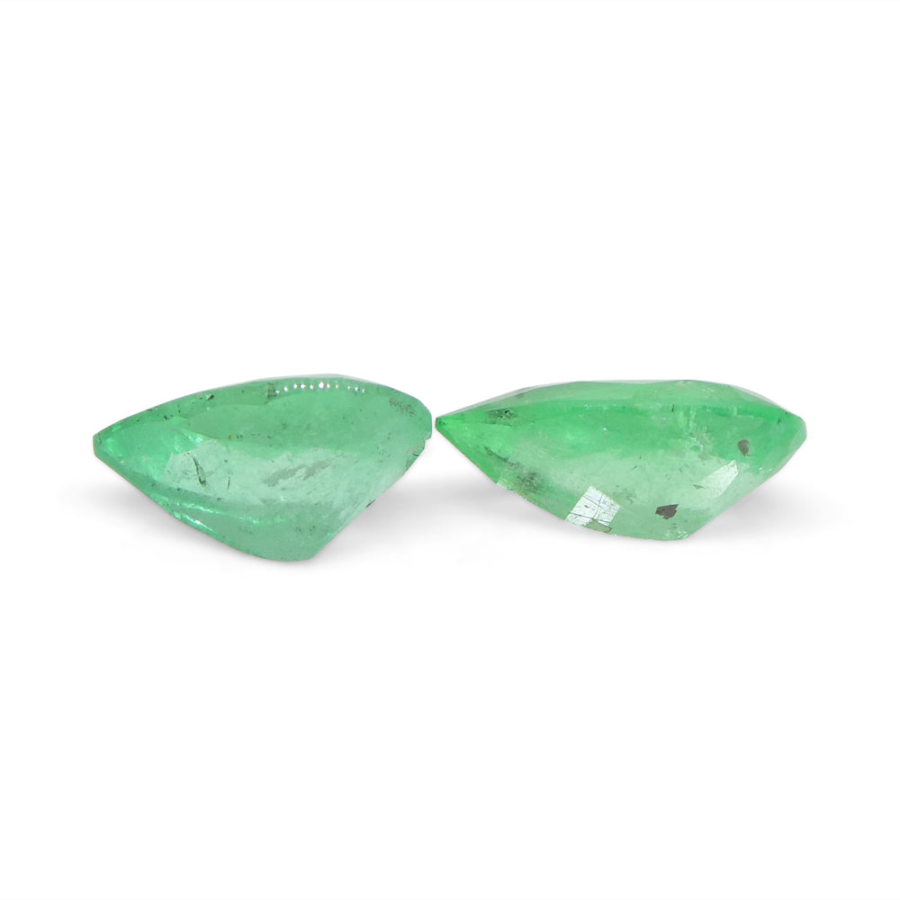 1.31ct Pair Pear Green Emerald from Colombia - Skyjems Wholesale Gemstones