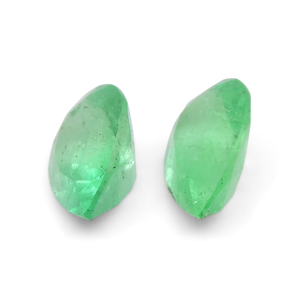 1.31ct Pair Pear Green Emerald from Colombia - Skyjems Wholesale Gemstones