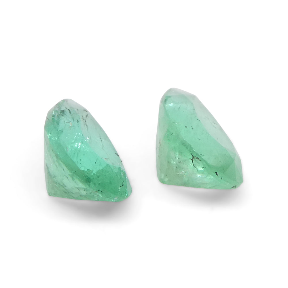 0.95ct Pair Pear Green Emerald from Colombia - Skyjems Wholesale Gemstones