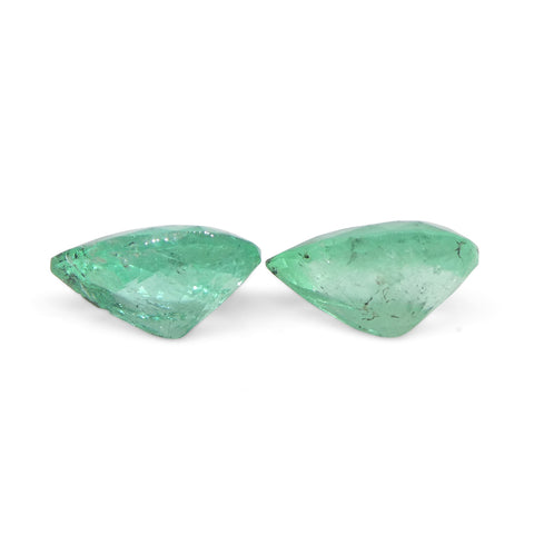 0.95ct Pair Pear Green Emerald from Colombia