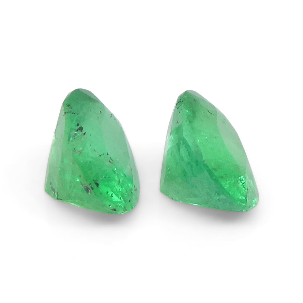 0.82ct Pair Oval Green Emerald from Colombia - Skyjems Wholesale Gemstones