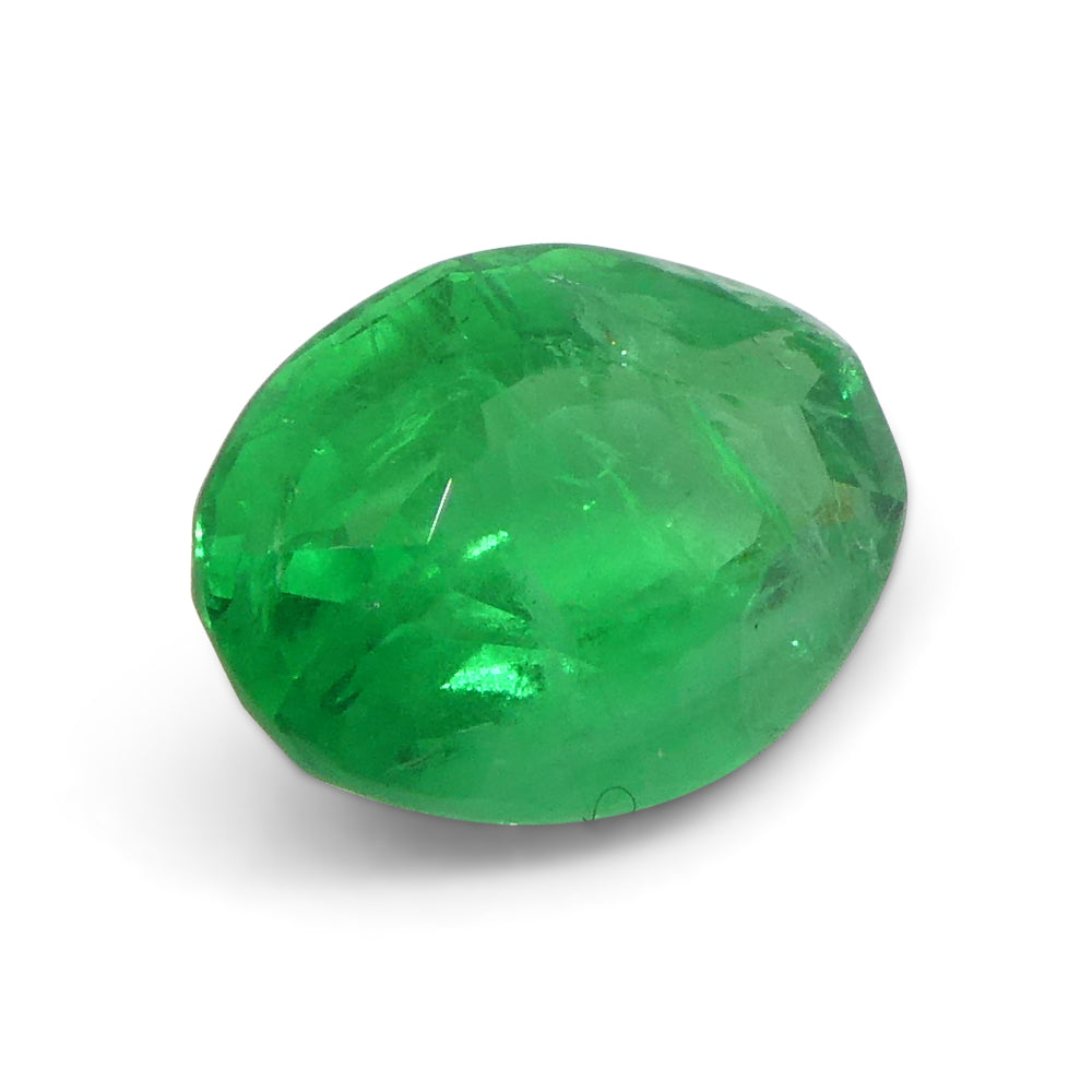 0.83ct Colombian Green Emerald Oval Gemstone from SkyJems, premium medium-green beryl in classic step cut