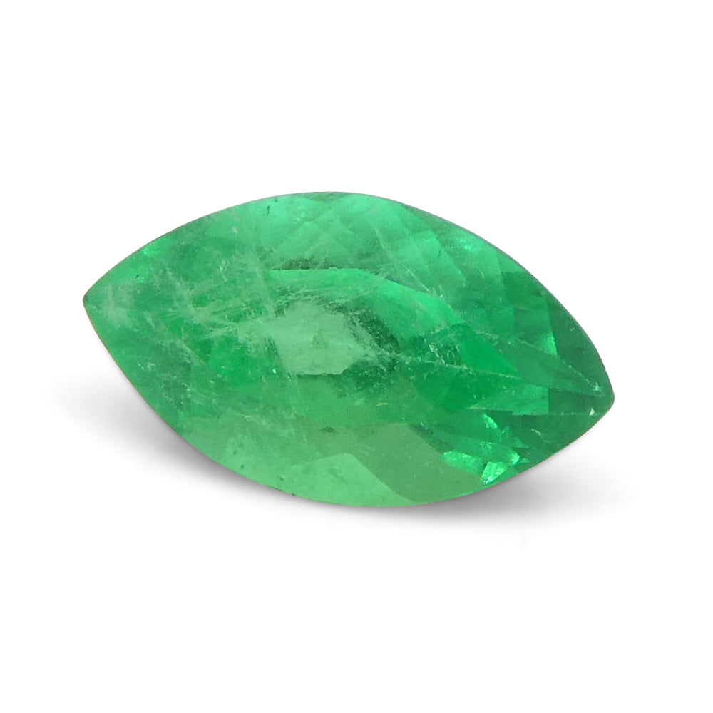 1.01ct Colombian Marquise Green Emerald, Step Cut, Very Slightly Bluish Green - Premium SkyJems Gemstone