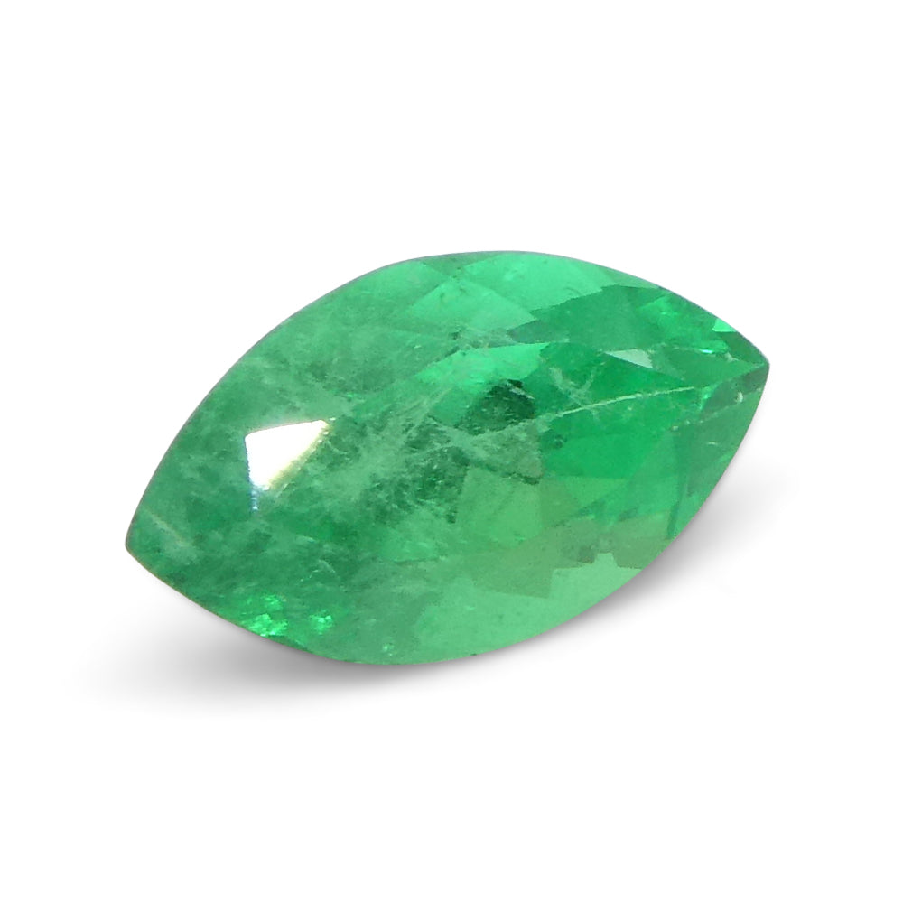 1.01ct Colombian Marquise Green Emerald, Very Slightly Bluish Green, Step Cut - Premium SkyJems Gemstone