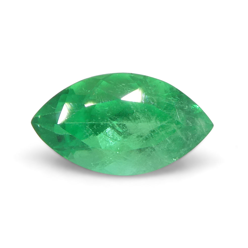 1.01ct Colombian Marquise Green Emerald, Very Slightly Bluish Green, Step Cut, SkyJems Fine Gemstones