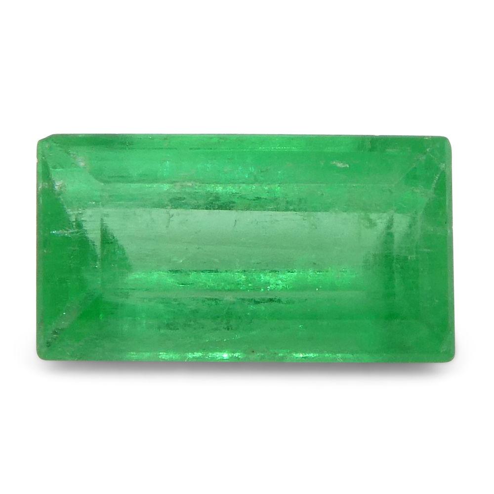 SkyJems 0.83 ct Colombian Emerald: Vibrant Green Baguette-Cut Beryl Gemstone from South American Mines
