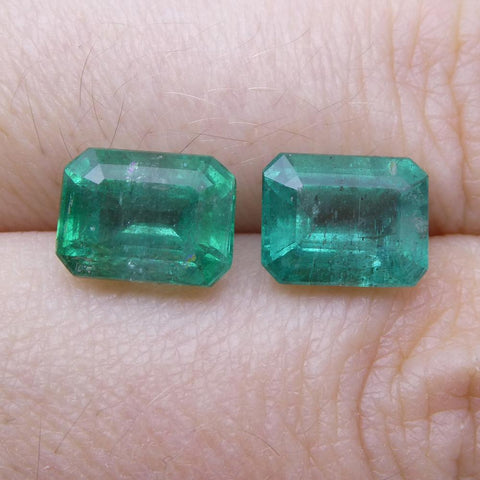 4.48 ct Pair Emerald Cut Emerald