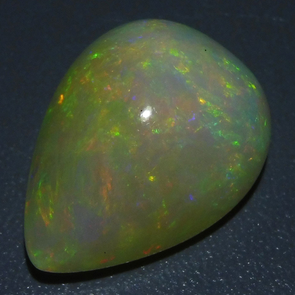 12.72 ct Ethiopian Pear Cabochon Opal with Multicolour Flash, Rare Gemstone from SkyJems Gem Collection