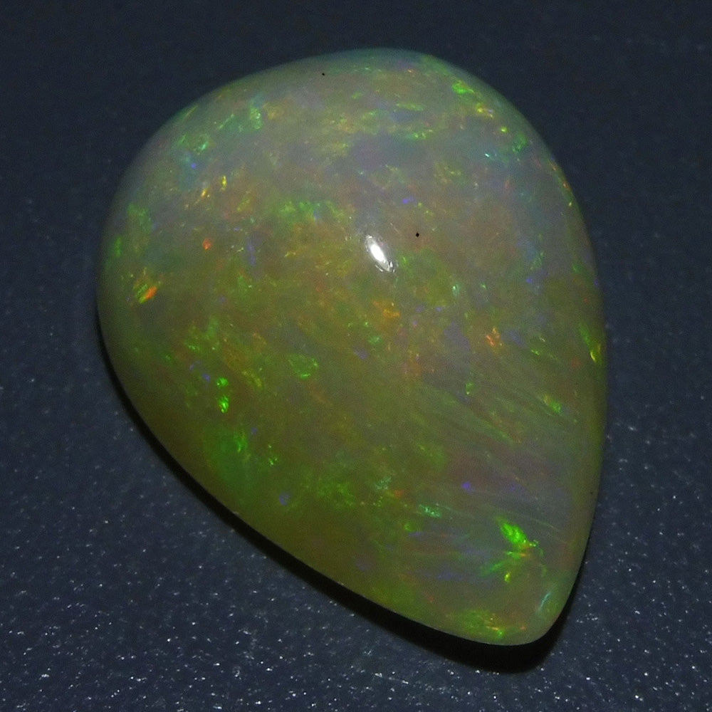 12.72 ct Ethiopian Pear Cabochon Opal with Multicolour Flash, Rare Gemstone from SkyJems' Exclusive Collection