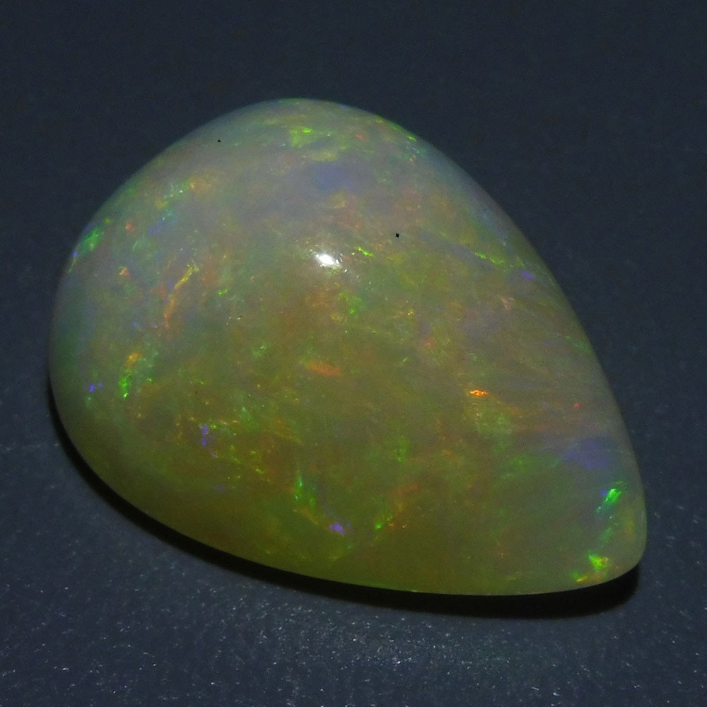 12.72 ct Ethiopian Pear Cabochon Opal with Multicolour Flash, Rare Gemstone from SkyJems' Exclusive Collection