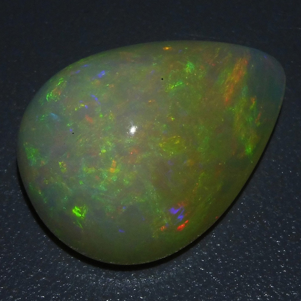12.72 ct Ethiopian Pear Cabochon Opal with Multicolour Flash, Rare Gemstone from SkyJems' Exclusive Collection