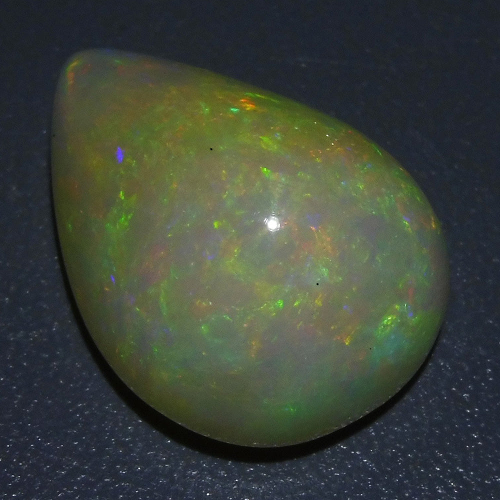 12.72 ct Ethiopian Pear Cabochon Opal with Multicolour Flash, Rare Gemstone from SkyJems' Exclusive Collection