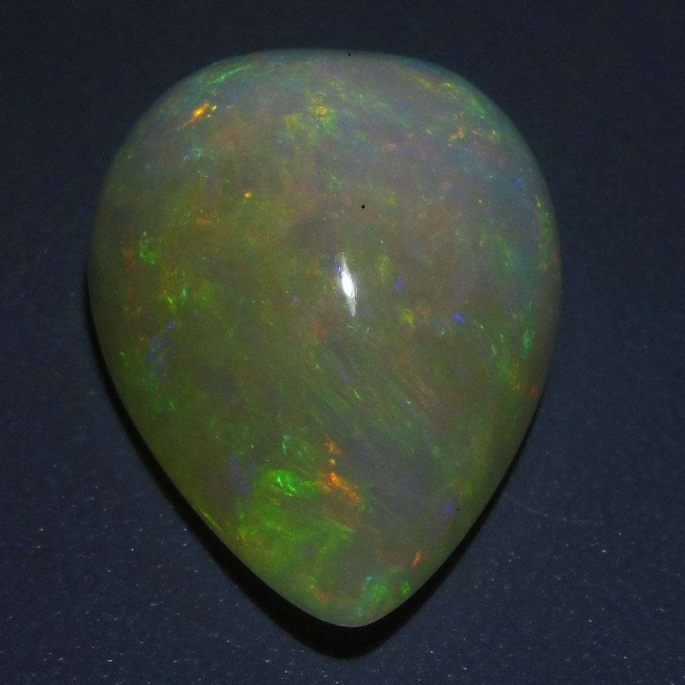 SkyJems 12.72 ct Ethiopian Pear Cabochon Opal with Vibrant Multicolour Play of Colour, Rare Gem