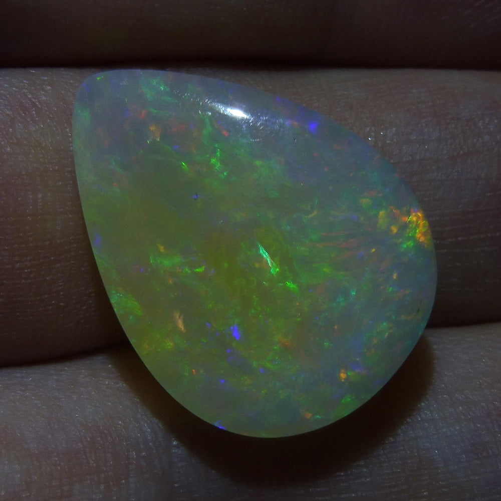 12.72 ct Ethiopian Pear Cabochon Opal with Multicolour Flash, Rare Gem from SkyJems Gemstone Collection