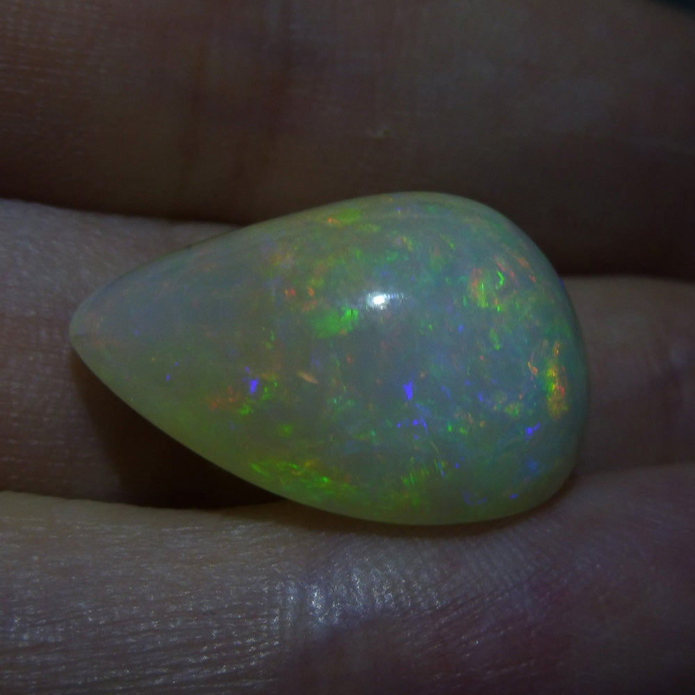 12.72 ct Ethiopian Pear Cabochon Opal with Multicolour Flash, premium gemstone from SkyJems' rare stone collection