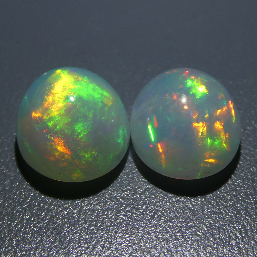 7.58ct Oval Cabochon Crystal Opal Pair - Skyjems Wholesale Gemstones