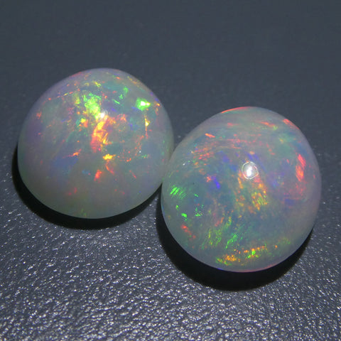 7.14ct Oval Cabochon Crystal Opal Pair