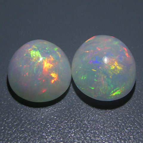 7.14ct Oval Cabochon Crystal Opal Pair