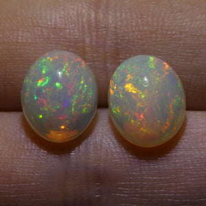 4.90ct Oval Cabochon Crystal Opal Pair - Skyjems Wholesale Gemstones