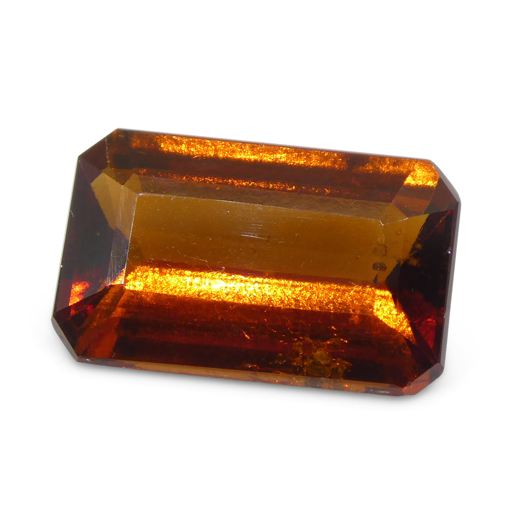 6.13ct Emerald Cut Reddish Orange Hessonite Garnet from Sri Lanka - Skyjems Wholesale Gemstones